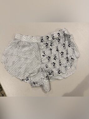 Disney White and Black Polka Dot Shorts with Character Print